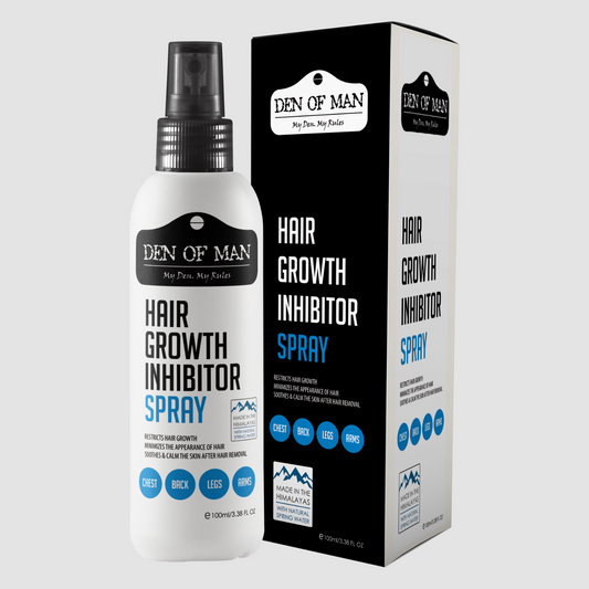 Den of Man Natural Hair Growth Inhibitor Spray For Use After Hair Removal From Body & Face Minimizes Regrowth Safe For Men & Women
