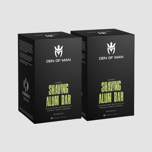 Den of Man Shaving Alum Stone Bar (fitkari) for Razor Burns, Minor Cuts, Skin Antiseptic Achieve a Smooth and Refreshing Shave Every Time (Pack of 2)