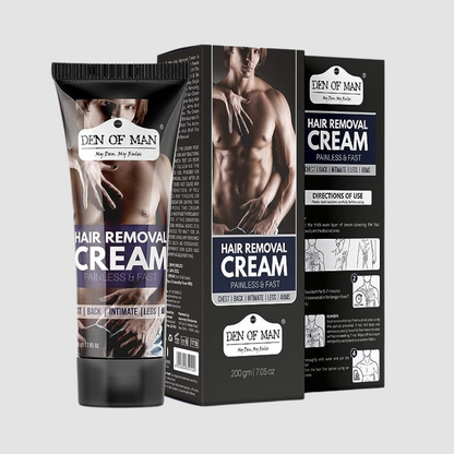 Den of Man® No Bad Smell Hair Removal Cream For Men, 200gm, Chest, Back, Legs, Under Arms & Private Parts
